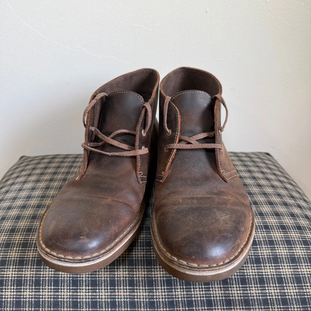 Clarks Bushacre 2 Leather Chukka Desert Boot Size 8.5‎ Dark Brown